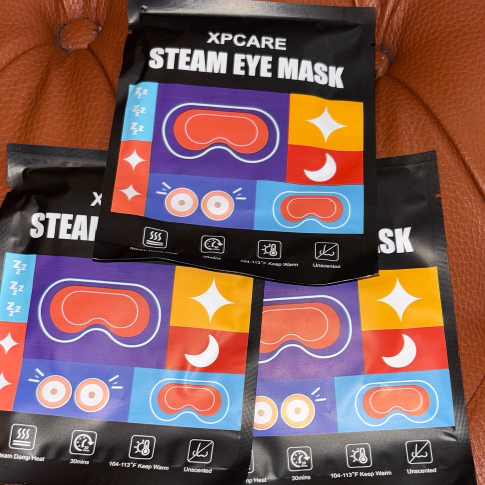 Warming Steam Eye Mask 3pk Dark circles, fine wrinkles, sleep NWT - Picture 3 of 3